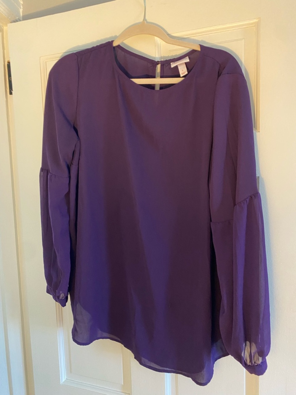 Maternity Purple Long-Sleeve Blouse